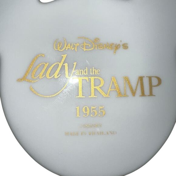 Disney Lady and the Tramp Mickey Mouse Ears Shaped Porcelain Christmas Ornament - Picture 3 of 3